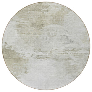 Homeroots 3' Abstract Artichoke Green And Lime Area Rug - Washable, Durable Design For Indoor & Outdoor Use 8' Round Polyester 577717