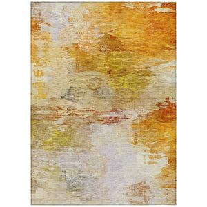 HomeRoots 5' Modern Abstract Area Rug in Orange, Copper & Terra Cotta - Washable for Indoor & Outdoor Use 8' X 10' 577724