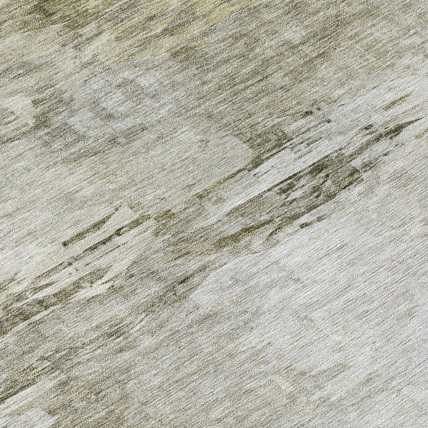 Homeroots 3' Abstract Artichoke Green And Lime Area Rug - Washable, Durable Design For Indoor & Outdoor Use 8' Round Polyester 577729