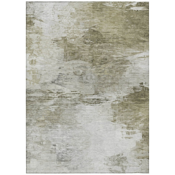 HomeRoots 9' Taupe Beige and Brown Abstract Area Rug - Washable, Durable Design for Indoor and Outdoor Spaces 9' X 12' 577731