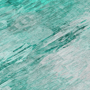 Homeroots 3' Abstract Artichoke Green And Lime Area Rug - Washable, Durable Design For Indoor & Outdoor Use 8' Round Polyester 577735