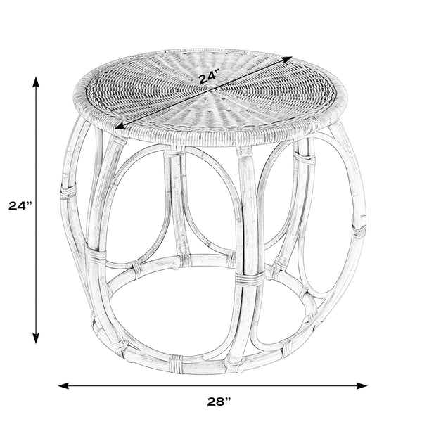 Savannah Round Woven Rattan End Table 5777404 Natural Butler Specialty