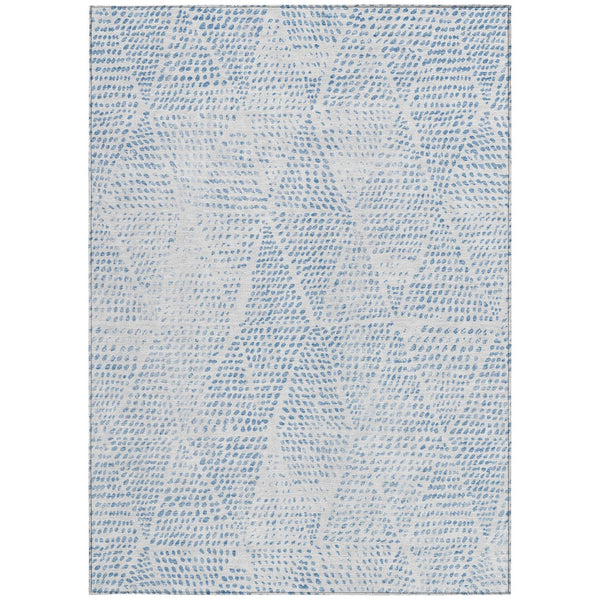 Homeroots 3' Artichoke Green Geometric Washable Area Rug - Durable Indoor Outdoor Design For Versatile Spaces 5' X 8' Polyester 577740