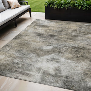 Homeroots 3' Beige Taupe And Gray Abstract Washable Area Rug For Indoor And Outdoor Comfort And Style 5' X 8' Polyester 577746