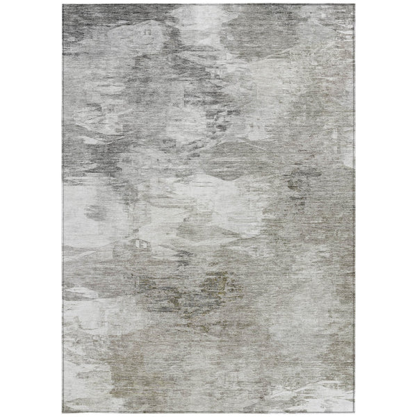 Homeroots 3' Beige Tan And Gray Abstract Washable Area Rug For Indoor And Outdoor Spaces, Durable & Stylish 10' X 14' Polyester 577756