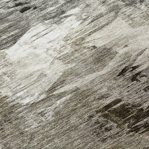 Homeroots 3' Beige Tan And Gray Abstract Washable Area Rug For Indoor And Outdoor Spaces, Durable & Stylish 8' Round Polyester 577759