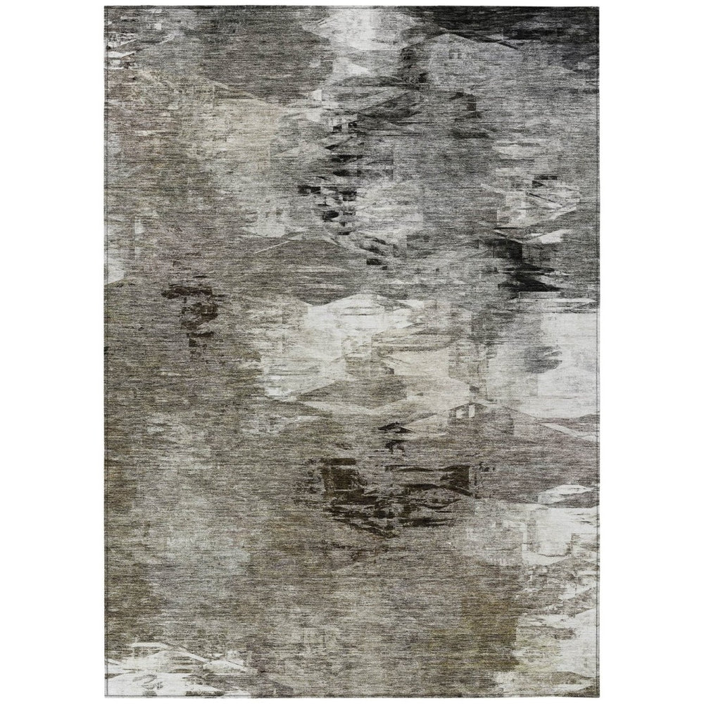 HomeRoots 5' Abstract Taupe Beige and Ivory Area Rug - Stylish, Washable, Durable for Indoor and Outdoor Use! 10' X 14' 577762