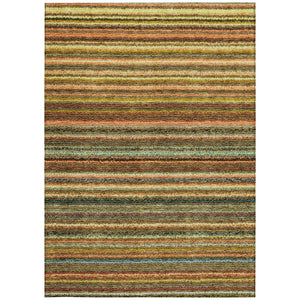 Homeroots 3' Denim Blue And Gray Striped Washable Area Rug For Indoor And Outdoor Use – Durable & Stylish! 5' X 8' Polyester 577770