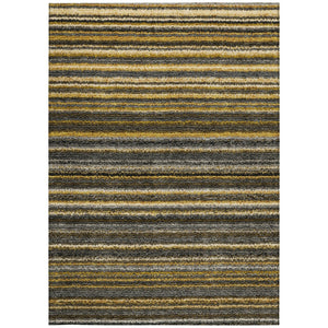 Homeroots 3' Denim Blue And Gray Striped Washable Area Rug For Indoor And Outdoor Use – Durable & Stylish! 9' X 12' Polyester 577779