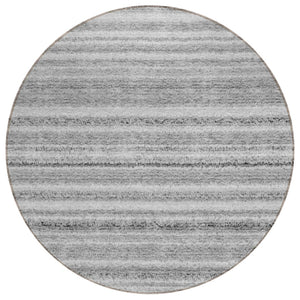 HomeRoots 5' Stylish Gray Silver Charcoal Striped Washable Area Rug for Indoor Outdoor Versatile Spaces 8' Round 577783