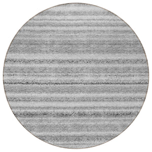 Homeroots 3' Denim Blue And Gray Striped Washable Area Rug For Indoor And Outdoor Use – Durable & Stylish! 8' Round Polyester 577783