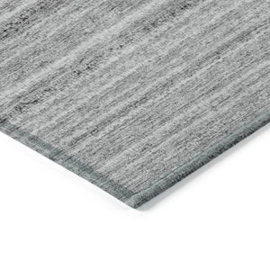 Homeroots 3' Denim Blue And Gray Striped Washable Area Rug For Indoor And Outdoor Use – Durable & Stylish! 8' X 10' Polyester 577784