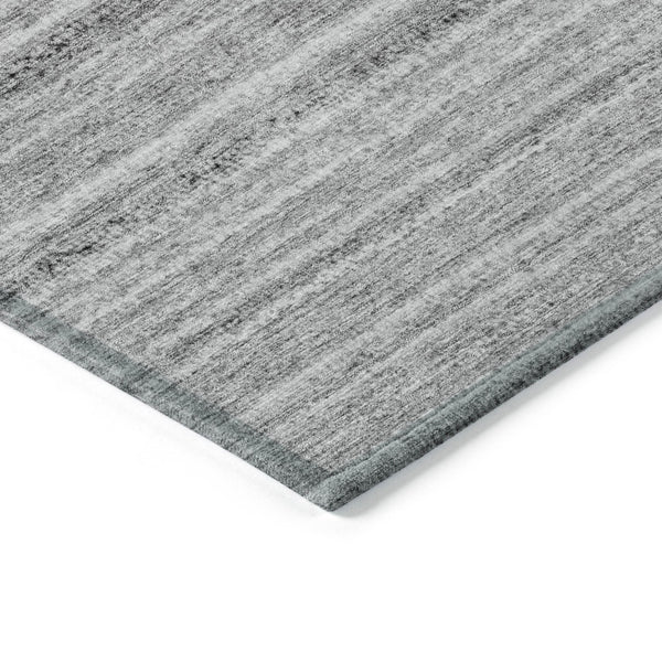 Homeroots 3' Denim Blue And Gray Striped Washable Area Rug For Indoor And Outdoor Use – Durable & Stylish! 10' X 14' Polyester 577786