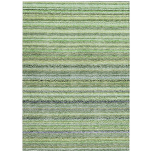 Homeroots 3' Denim Blue And Gray Striped Washable Area Rug For Indoor And Outdoor Use – Durable & Stylish! 3' X 5' Polyester 577787