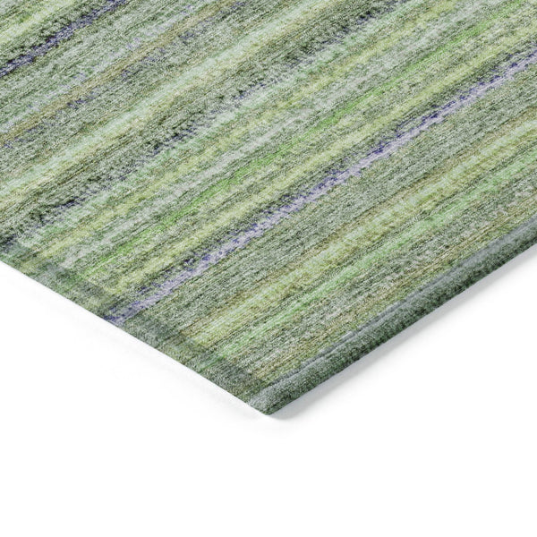 Homeroots 3' Denim Blue And Gray Striped Washable Area Rug For Indoor And Outdoor Use – Durable & Stylish! 3' X 5' Polyester 577787
