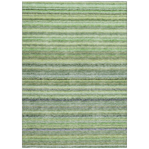 Homeroots 3' Denim Blue And Gray Striped Washable Area Rug For Indoor And Outdoor Use – Durable & Stylish! 5' X 8' Polyester 577788