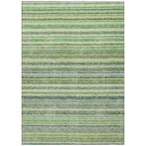 HomeRoots 5' Striped Washable Area Rug in Artichoke and Olive Green - Durable Indoor/Outdoor Comfort Solution 5' X 8' 577788