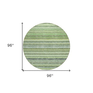 Homeroots 3' Denim Blue And Gray Striped Washable Area Rug For Indoor And Outdoor Use – Durable & Stylish! 8' Round Polyester 577789