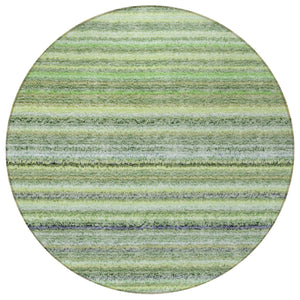 Homeroots 3' Denim Blue And Gray Striped Washable Area Rug For Indoor And Outdoor Use – Durable & Stylish! 8' Round Polyester 577789