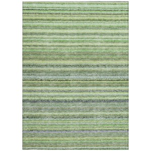 Homeroots 3' Denim Blue And Gray Striped Washable Area Rug For Indoor And Outdoor Use – Durable & Stylish! 8' X 10' Polyester 577790