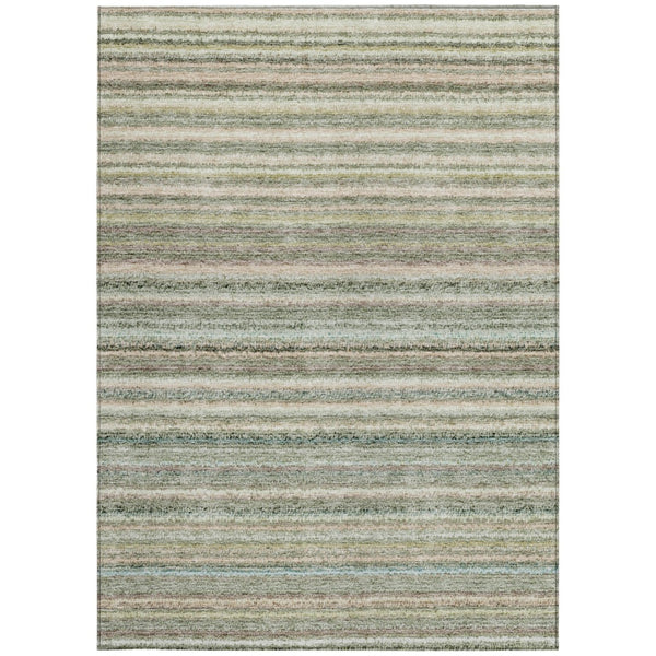 Homeroots 3' Denim Blue And Gray Striped Washable Area Rug For Indoor And Outdoor Use – Durable & Stylish! 3' X 5' Polyester 577799