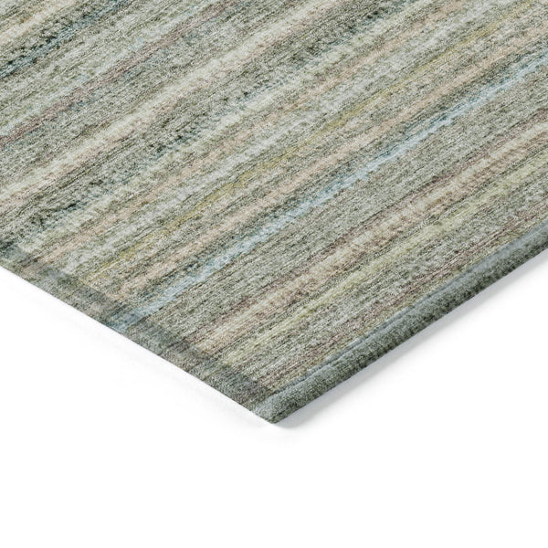 Homeroots 3' Denim Blue And Gray Striped Washable Area Rug For Indoor And Outdoor Use – Durable & Stylish! 5' X 8' Polyester 577800
