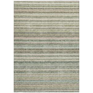 Homeroots 3' Denim Blue And Gray Striped Washable Area Rug For Indoor And Outdoor Use – Durable & Stylish! 8' X 10' Polyester 577802