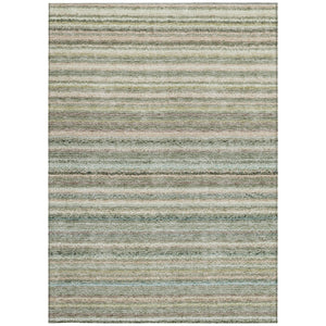 Homeroots 3' Denim Blue And Gray Striped Washable Area Rug For Indoor And Outdoor Use – Durable & Stylish! 10' X 14' Polyester 577804