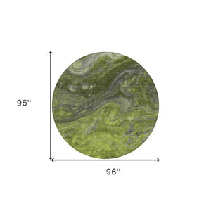 Homeroots 3' Denim Blue And Sky Blue Abstract Washable Area Rug – Perfect For Indoor And Outdoor Spaces! 8' Round Polyester 577831