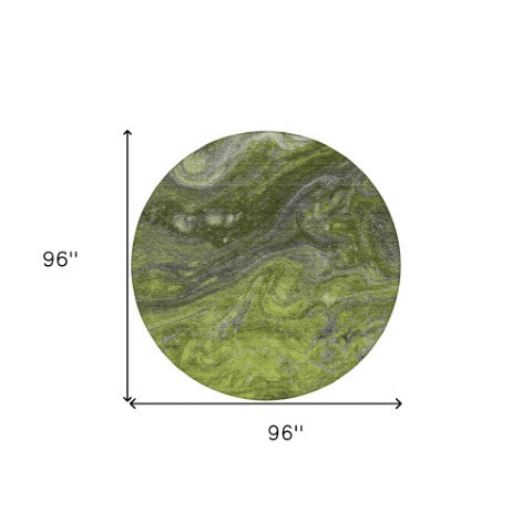 Homeroots 3' Denim Blue And Sky Blue Abstract Washable Area Rug – Perfect For Indoor And Outdoor Spaces! 8' Round Polyester 577831