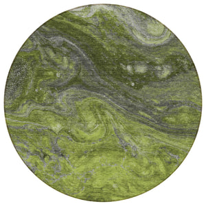 Homeroots 3' Denim Blue And Sky Blue Abstract Washable Area Rug – Perfect For Indoor And Outdoor Spaces! 8' Round Polyester 577831