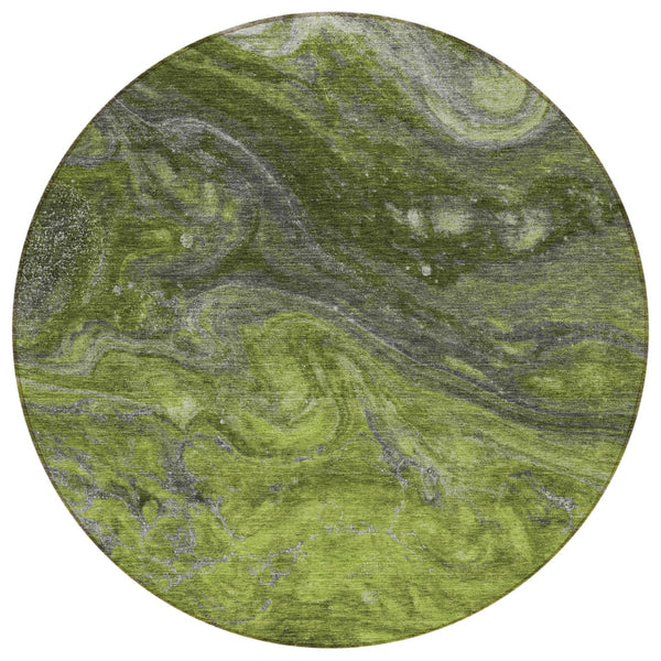 Homeroots 3' Denim Blue And Sky Blue Abstract Washable Area Rug – Perfect For Indoor And Outdoor Spaces! 8' Round Polyester 577831