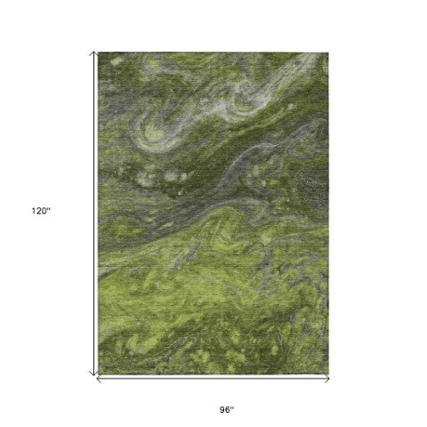 Homeroots 3' Denim Blue And Sky Blue Abstract Washable Area Rug – Perfect For Indoor And Outdoor Spaces! 8' X 10' Polyester 577832