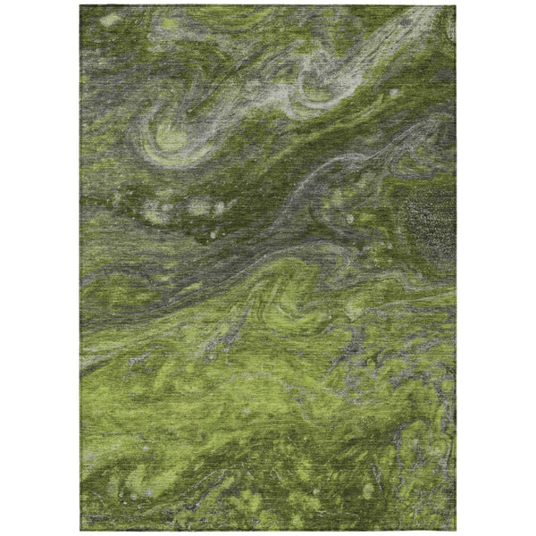 HomeRoots 9' Vibrant Olive and Lime Green Abstract Area Rug for Indoor and Outdoor Durability and Style 9' X 12' 577833