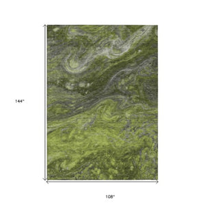 Homeroots 3' Denim Blue And Sky Blue Abstract Washable Area Rug – Perfect For Indoor And Outdoor Spaces! 9' X 12' Polyester 577833