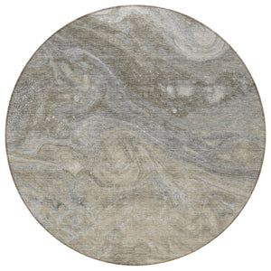 Homeroots 3' Denim Blue And Sky Blue Abstract Washable Area Rug – Perfect For Indoor And Outdoor Spaces! 8' Round Polyester 577837