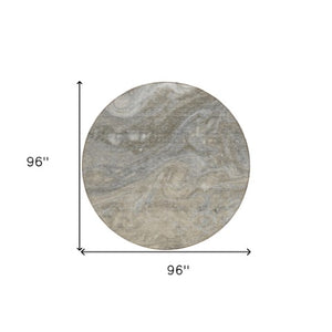 Homeroots 3' Denim Blue And Sky Blue Abstract Washable Area Rug – Perfect For Indoor And Outdoor Spaces! 8' Round Polyester 577837