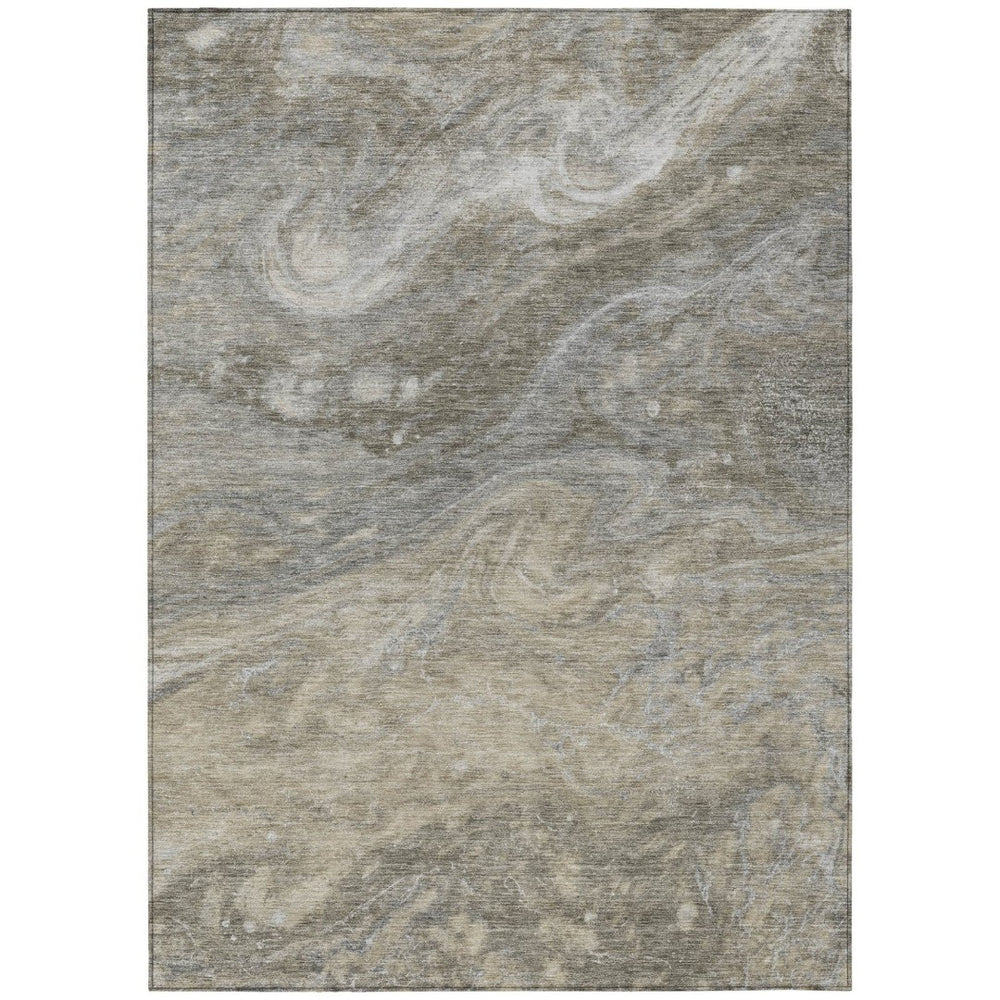 HomeRoots 9' Washable Abstract Area Rug in Taupe Beige and Ivory – Perfect for Indoor and Outdoor Spaces 9' X 12' 577839