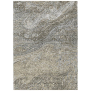 HomeRoots 9' Washable Abstract Area Rug in Taupe Beige and Ivory – Perfect for Indoor and Outdoor Spaces 9' X 12' 577839