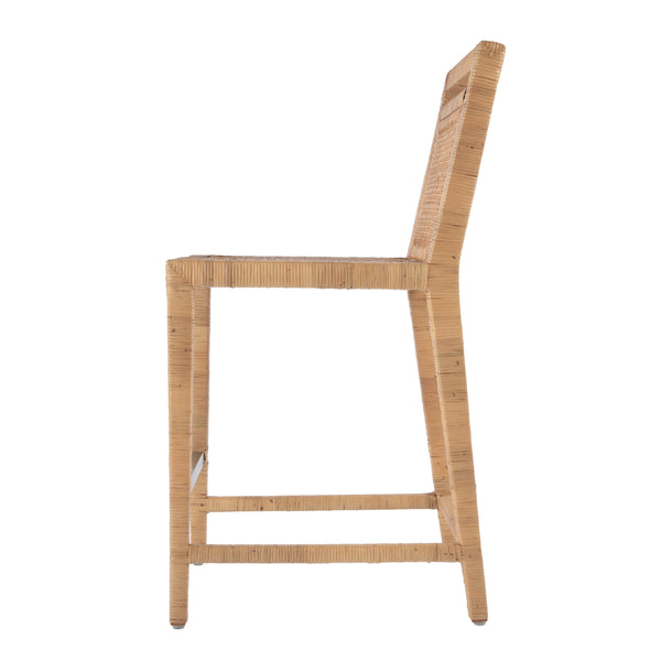 Butler Specialty Brielle Rattan Woven Counter Stool - Elegant Mahogany Design For Coastal Modern Dining Spaces Light Brown Mahogany,Rattan 5778404-butler