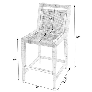 Butler Specialty Brielle Rattan Woven Counter Stool - Elegant Mahogany Design For Coastal Modern Dining Spaces Light Brown Mahogany,Rattan 5778404-butler