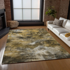 Homeroots 3' Beige Taupe And Gray Abstract Washable Area Rug For Indoor And Outdoor Comfort And Style 3' X 5' Polyester 577883