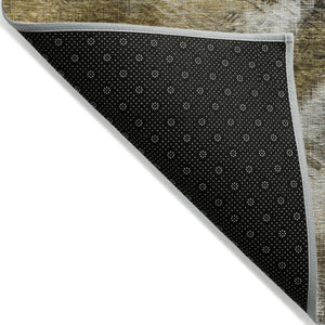 Homeroots 3' Beige Taupe And Gray Abstract Washable Area Rug For Indoor And Outdoor Comfort And Style 9' X 12' Polyester 577887