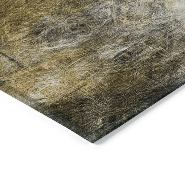 Homeroots 3' Beige Taupe And Gray Abstract Washable Area Rug For Indoor And Outdoor Comfort And Style 9' X 12' Polyester 577887