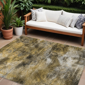 Homeroots 3' Beige Taupe And Gray Abstract Washable Area Rug For Indoor And Outdoor Comfort And Style 10' X 14' Polyester 577888