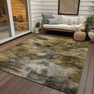 Homeroots 3' Beige Taupe And Gray Abstract Washable Area Rug For Indoor And Outdoor Comfort And Style 10' X 14' Polyester 577888