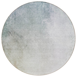 HomeRoots 5' Stylish Ombre Area Rug in Beige, Sky Blue & Teal for Indoor/Outdoor Spaces - Durable & Washable 8' Round 577904