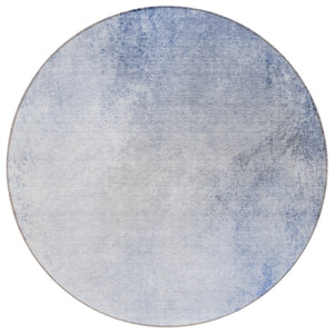 Homeroots 3' Ombre Beige Sky Blue And Teal Indoor Outdoor Area Rug – Durable, Washable, Stain Resistant Design 8' Round Polyester 577910