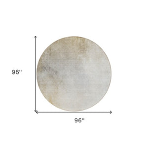 Homeroots 3' Ombre Beige Sky Blue And Teal Indoor Outdoor Area Rug – Durable, Washable, Stain Resistant Design 8' Round Polyester 577916