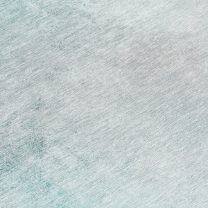 Homeroots 3' Ombre Beige Sky Blue And Teal Indoor Outdoor Area Rug – Durable, Washable, Stain Resistant Design 8' Round Polyester 577922